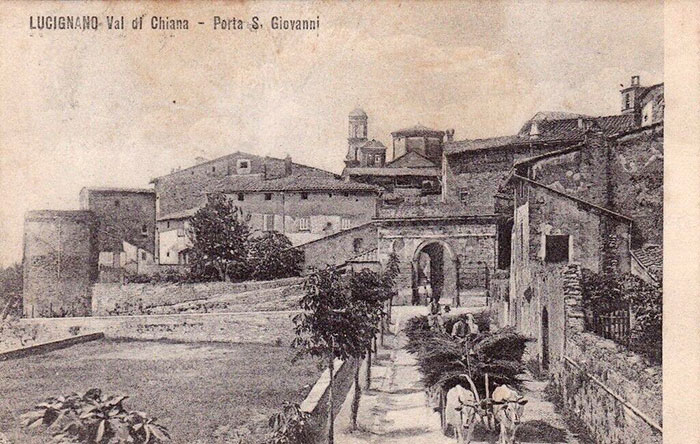 Lucignano, carta postale Porta San Giovanni