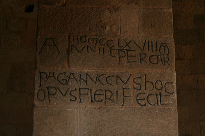 Montelaterone, Iscrizione posta all'interno della Pieve di Santa Maria a Lamula