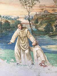 Le storie di San Benedetto Scena 16 - Come Mauro mandato a salvare Placido cammina sopra l'acqua