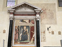 Lippo Memmi, Madonna del Latte, ai lati l'arcangelo Michele e San Giovanni Battista, Chiesa di Sant'Agostino