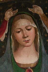 Luca Signorelli, Madonna della Misericordia tra San Sebastiano e San Bernardino, (1490 ca.), Museo Diocesano, Pienza